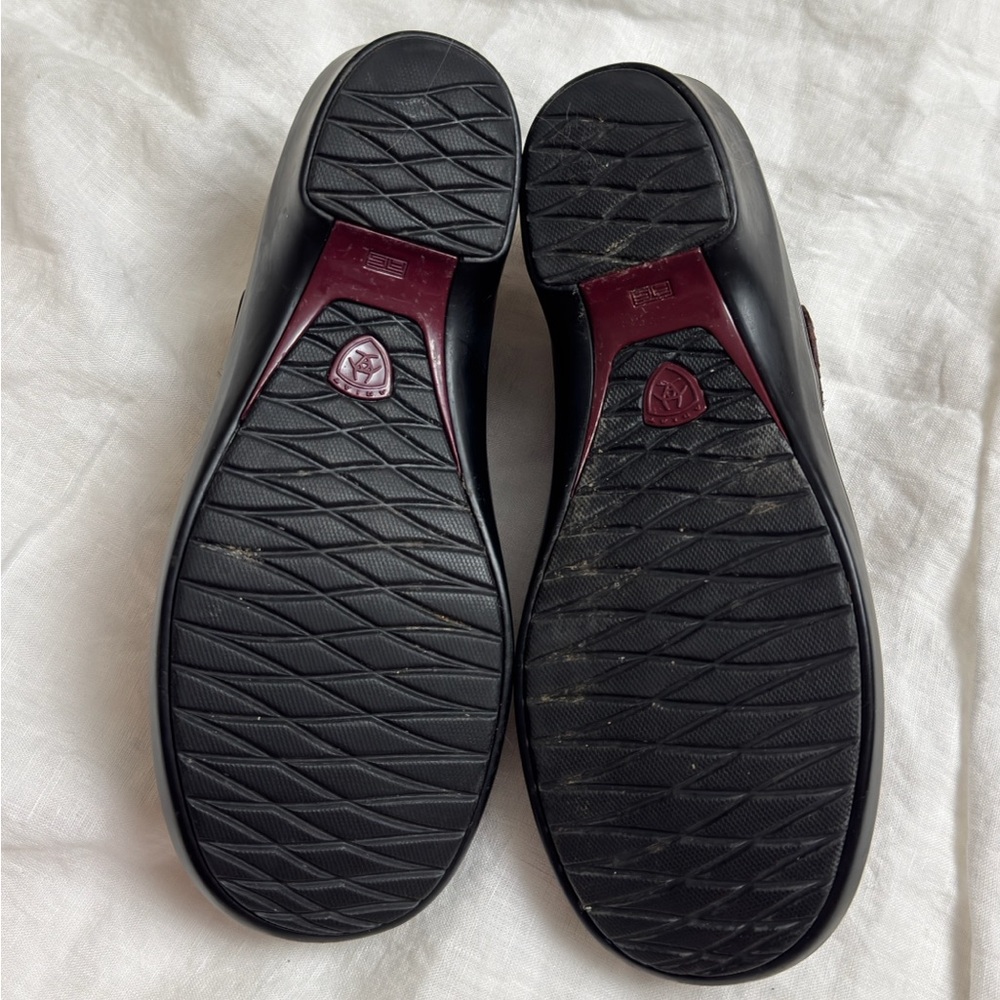 Ariat Red Leather Slip On Clogs Size 7 Classic Western - Picture 8 of 11